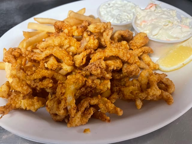 Fried Clam Strip Platter.
