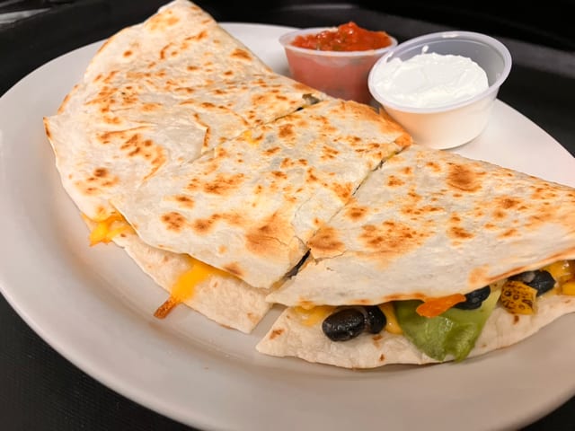 Black Bean Avocado Quesadilla.