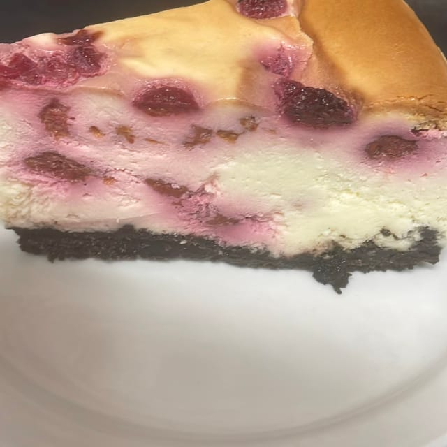 Raspberry Cheesecake w/ Oreo Crust.