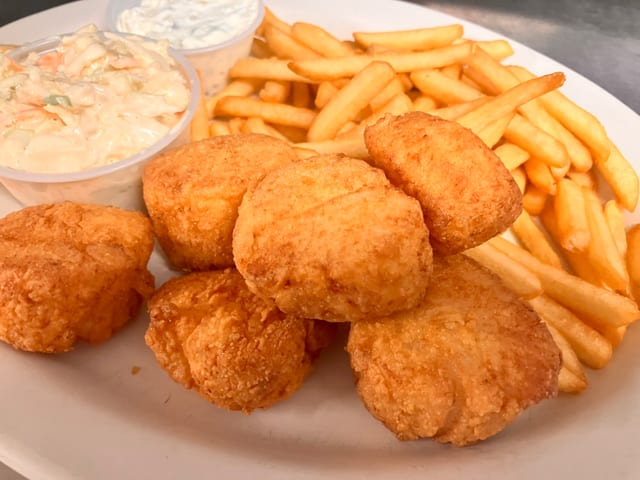 Fried Sea Scallops Platter.
