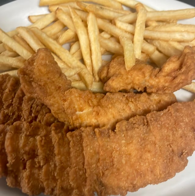 Plain Chicken Tenders w/ Fries.