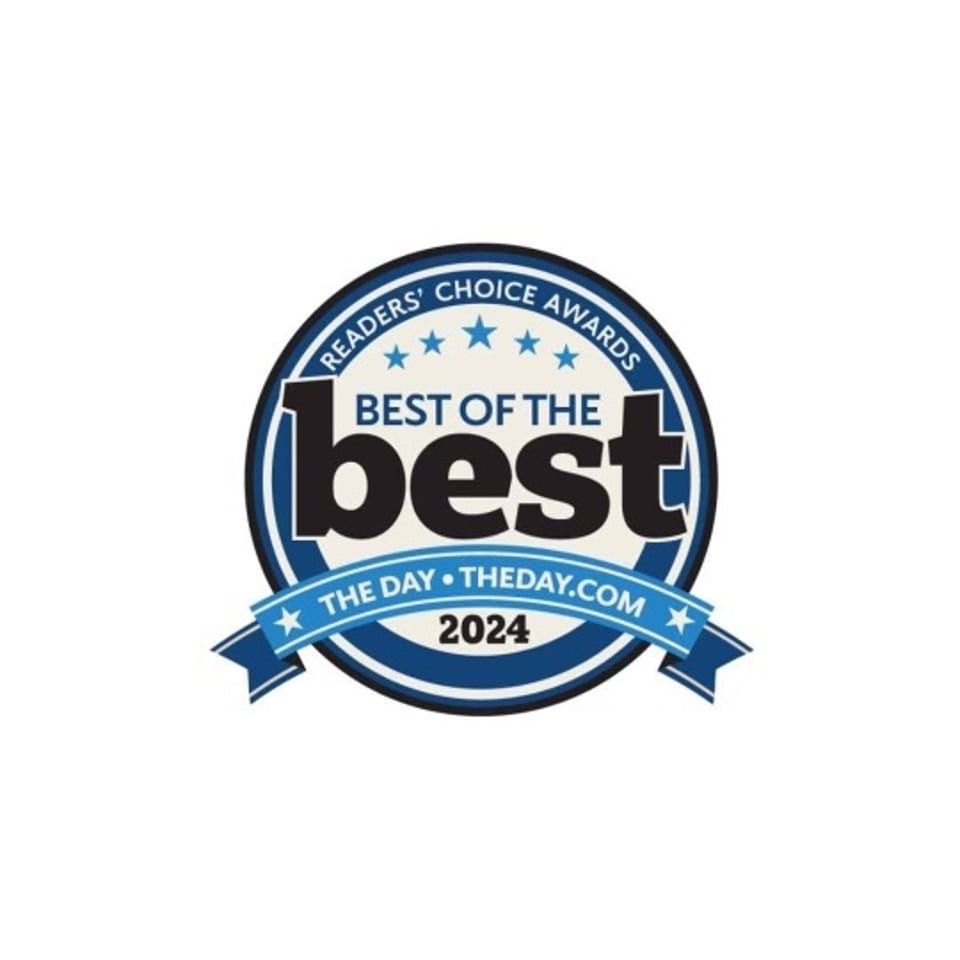 TheDay.com Readers' Choice Awards “Best of the Best” 2024 circular badge on a white background.