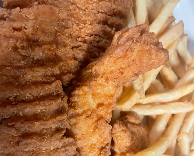 Plain Chicken Tenders w/ Fries.