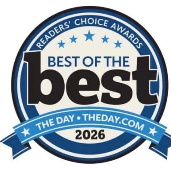 The Day’s Best of the Best 2026 Readers’ Choice Awards badge with blue stars and ribbon.